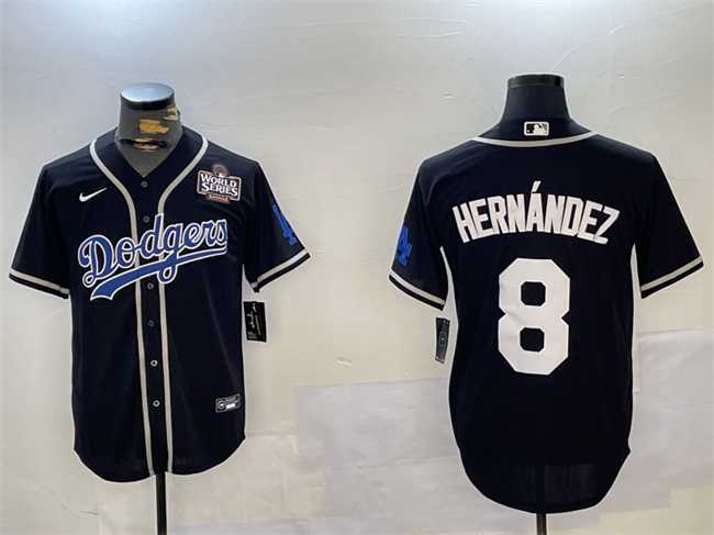 Men's Los Angeles Dodgers #8 Enrique Hernandez Black 2024 World Series Cool Base Stitched Baseball Jersey,We sell and wholesale Men's Los Angeles Dodgers #8 Enrique Hernandez Black 2024 World Series Cool Base Stitched Baseball Jersey on line form chian!